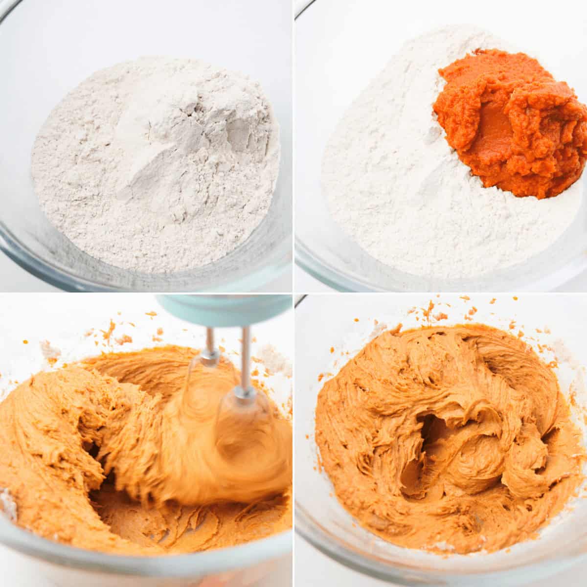 Mixing the 2 ingredients together to for the cake batter.