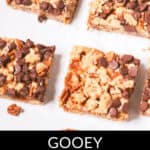 Indulge in these gooey caramel chocolate bars.