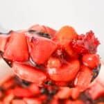 A close up of the fruity dessert.