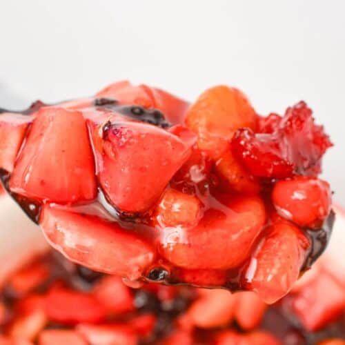 A close up of the fruity dessert.