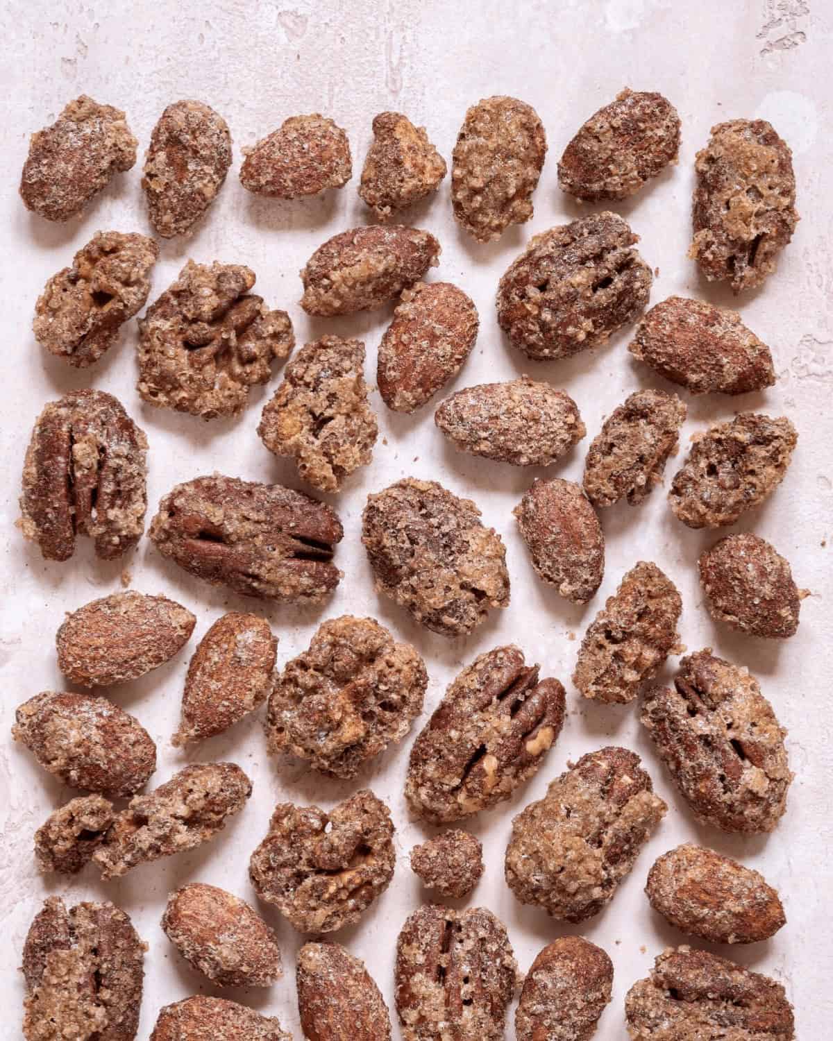 A tray of the finished nuts.