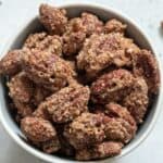 A close up on the cinnamon roasted pecans.