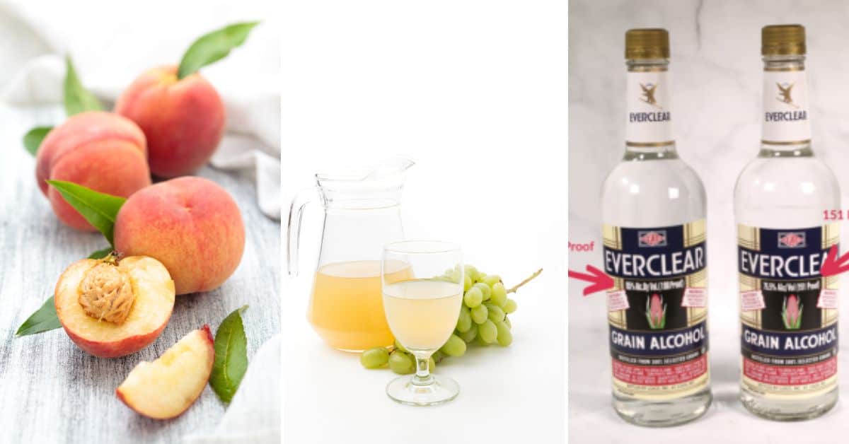 Peaches, juice and everclear.