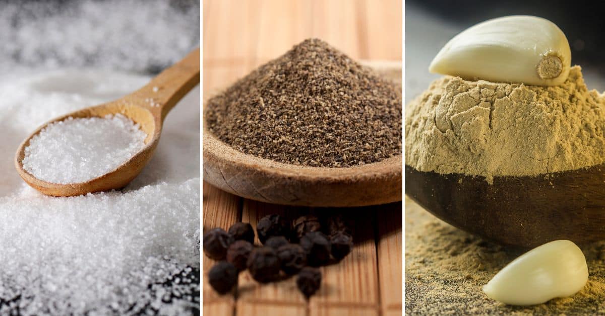 All the seasonings ready to mix.