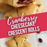 Cranberry Cheesecake Crescent Rolls on a white plate.