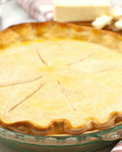 A golden brown Crisco pie crust.