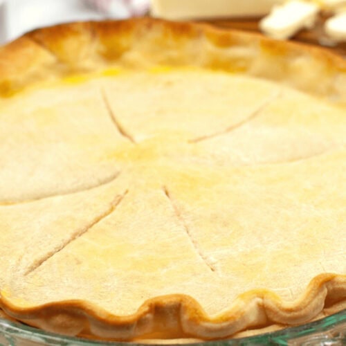 A golden brown Crisco pie crust.