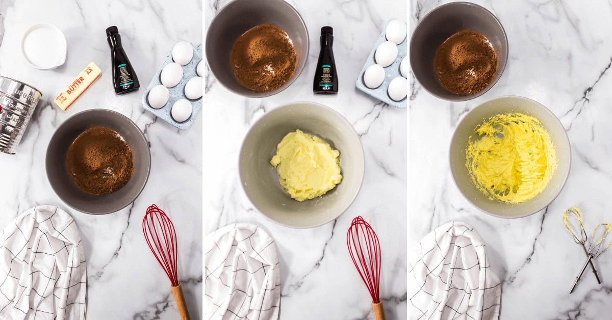 Melting the chocolate and create the batter.