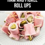 A plate of delicious pickle roll-ups, secured with toothpicks and labeled "Low Carb," offers a savory snack perfect for any occasion.