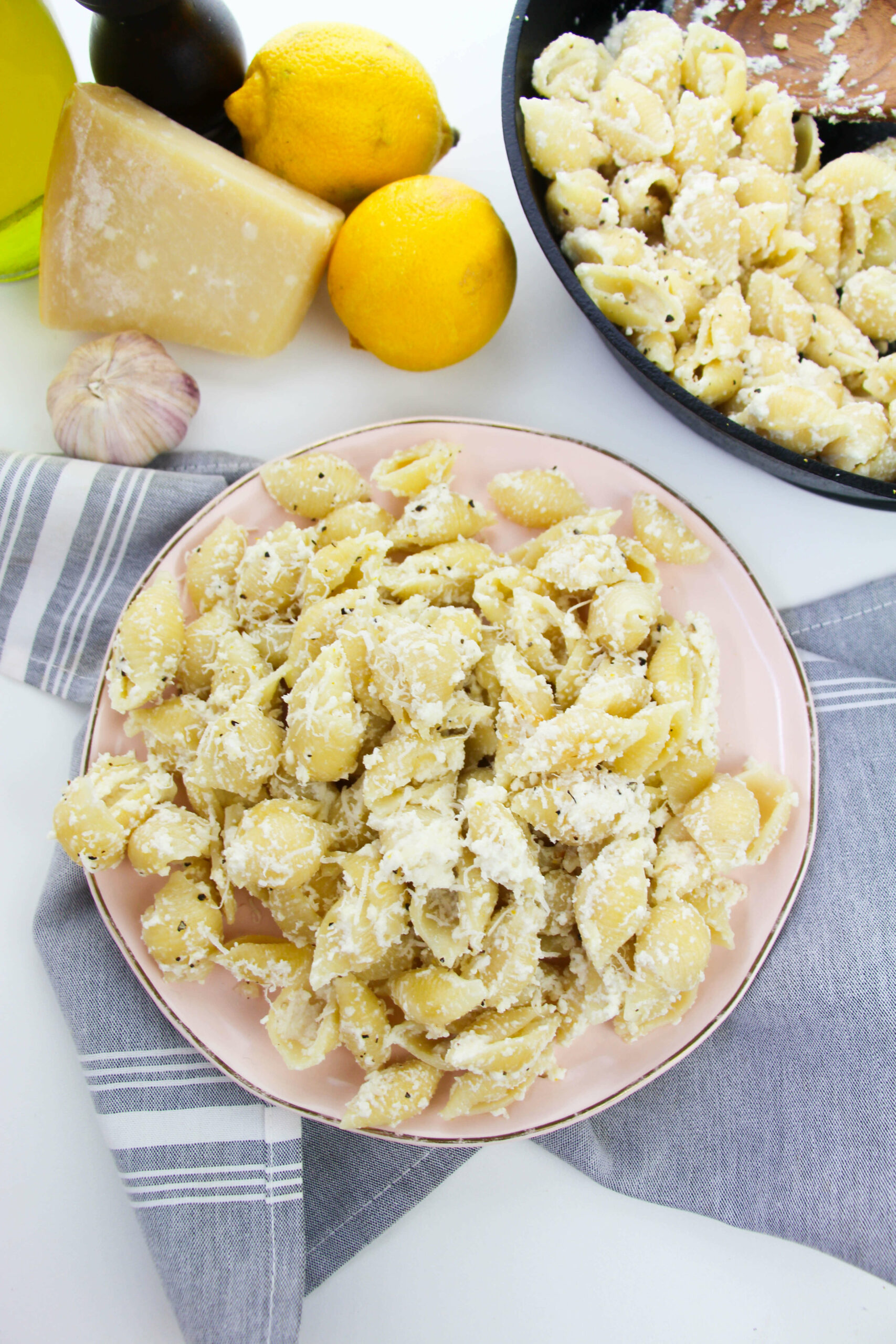 Top shot of the pasta.
