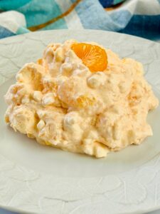 A plate of the orange fluff salad.