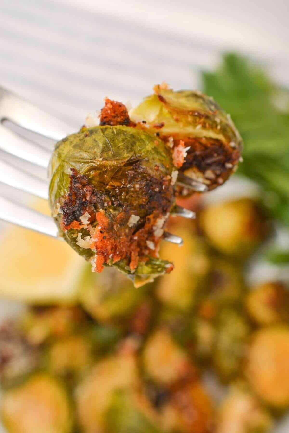 A side view of the crispy vegetables.