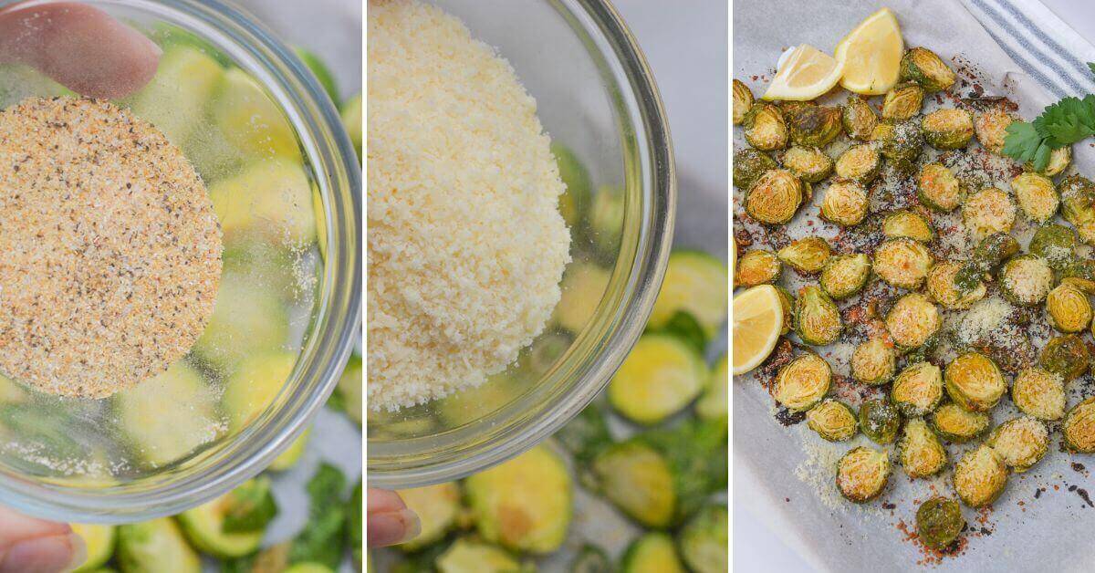 Roasting the sprouts.