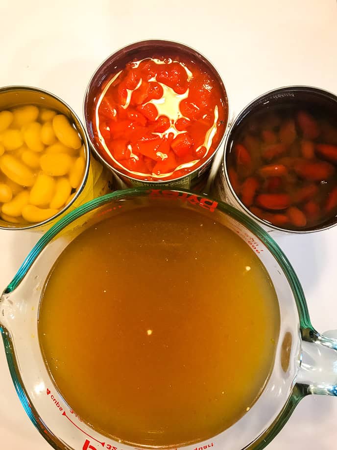 Canned ingredients to make the dish.