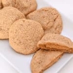 Cookies on a white plate.