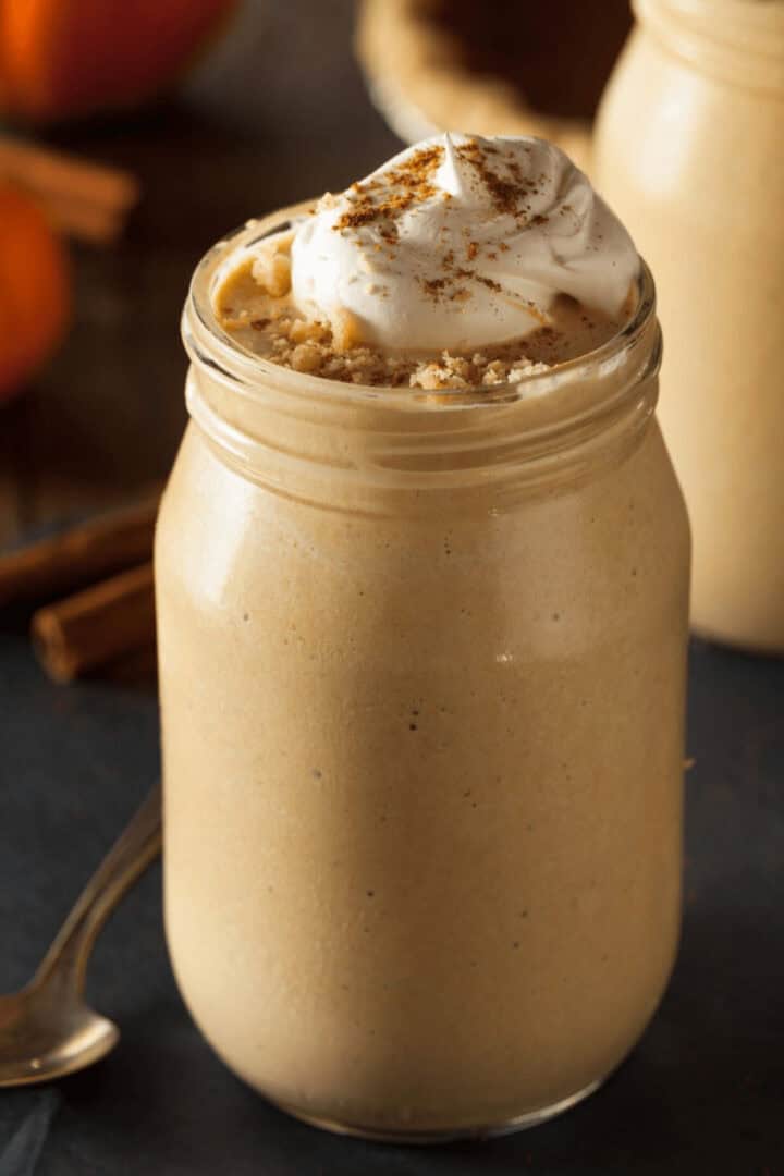 A side view of the drink.