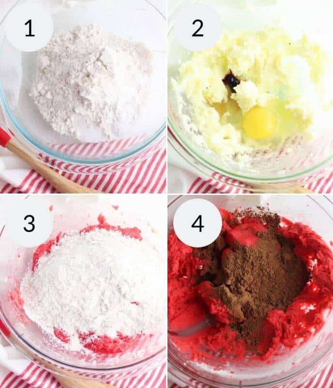 Mixing the batter for the cookies.