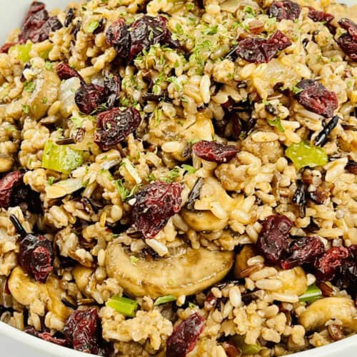 A bowl of the rice dressing.