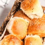 A side view of the rosemary butter dinner rolls.