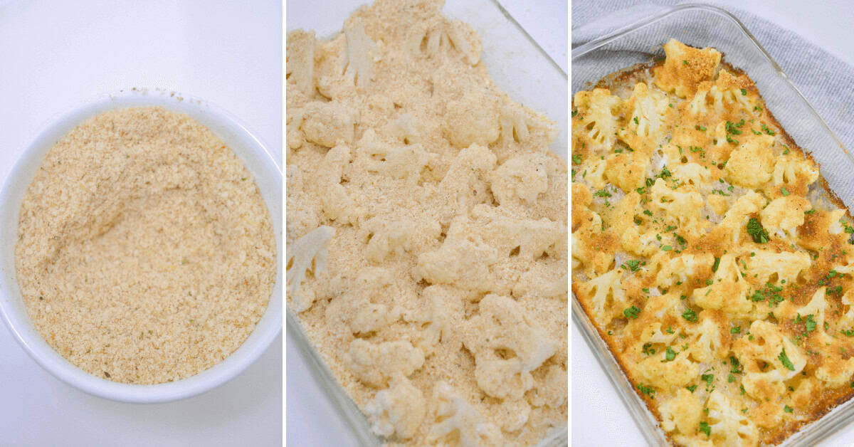 roasting your cauliflower and topping with the bread crumbs and cheese.