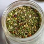 A jar of homemade Spaghetti Seasoning.