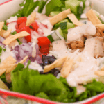 A close up on the spicy southwest salad.